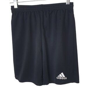 Adidas Boys Climalite Shorts YLG Black Athletic Sporty Embroidered Sportswear